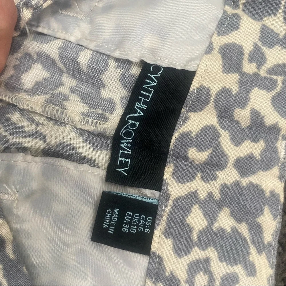Cynthia Rowley Leopard Print Linen‎ Shorts